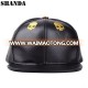 Leather Snapback Hat Wholesale / embroidery leather hat / custom leather snapback cap