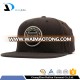 New design 100% acrylic black colour flat brim 2d embroidery plastic buckle constructed custom men snapback hat box